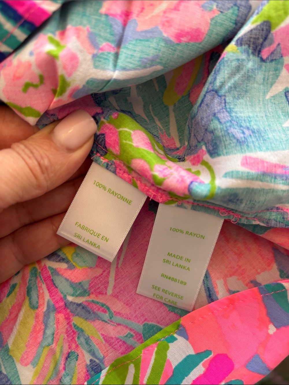 Lilly Pulitzer Pink Multicolor Floral V-Neck Long Sleeve Blouse - Picture 10 of 10